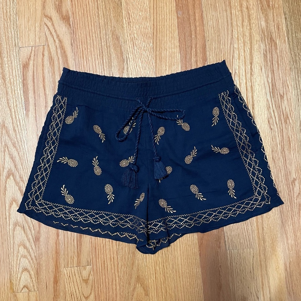 J.CREW Pineapple casual shorts Size XS navy/gold